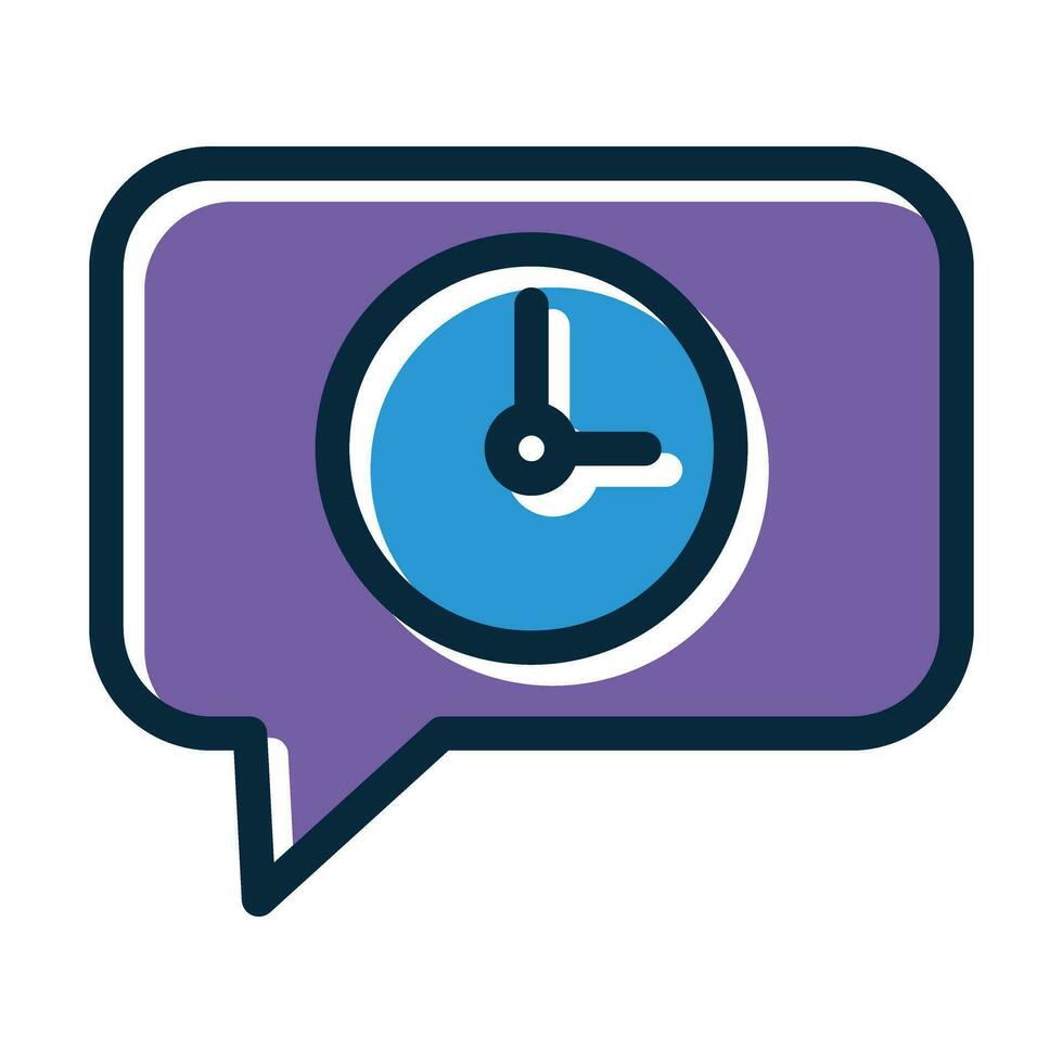message l'horloge vecteur épais ligne rempli foncé couleurs Icônes pour personnel et commercial utiliser.