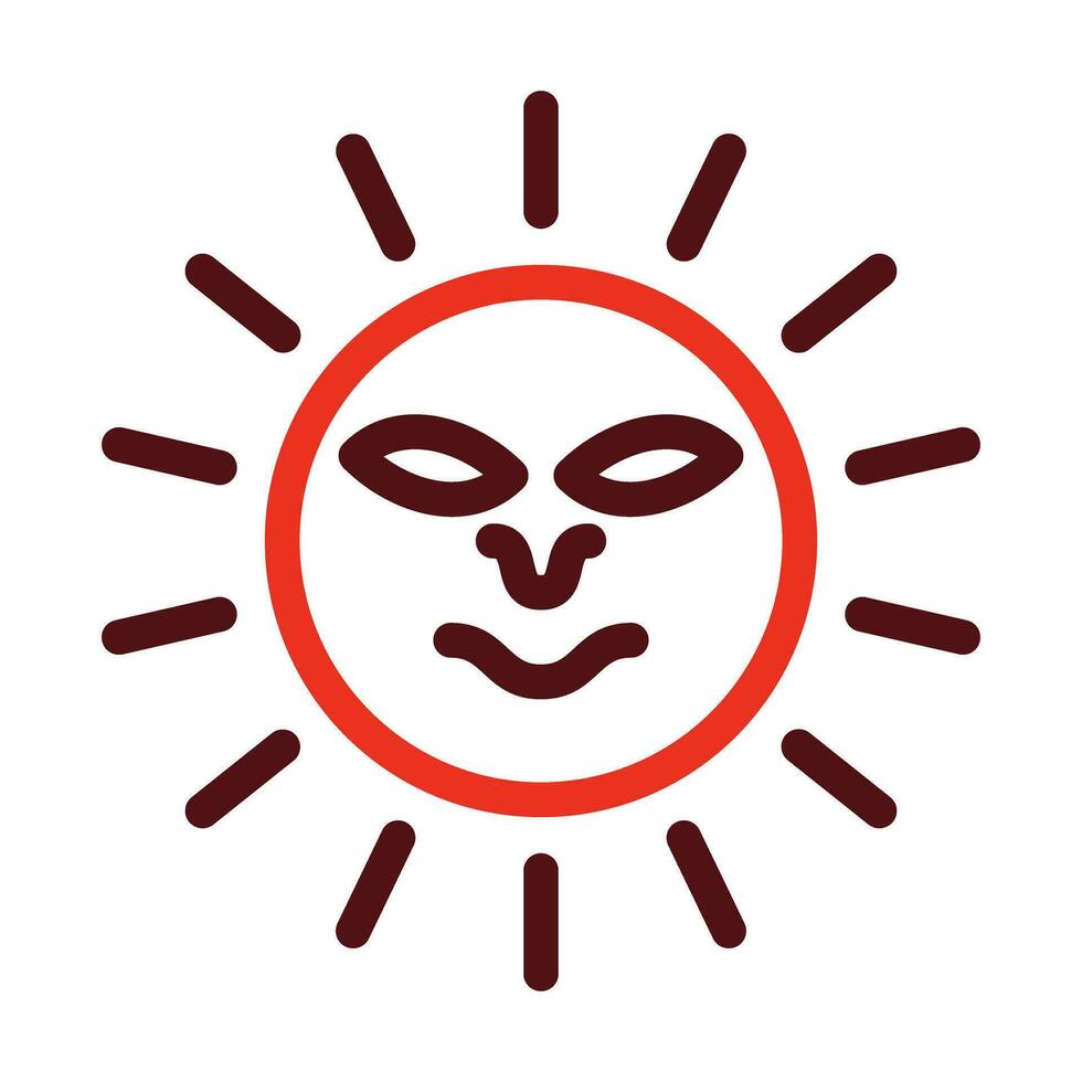 Soleil avec visage vecteur épais ligne deux Couleur Icônes pour personnel et commercial utiliser.