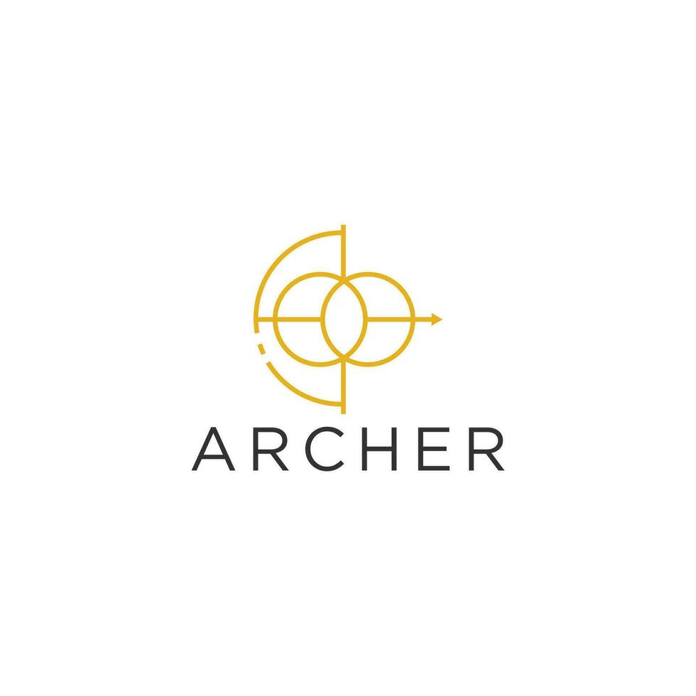 modèle de conception de logo archer illustration vectorielle vecteur