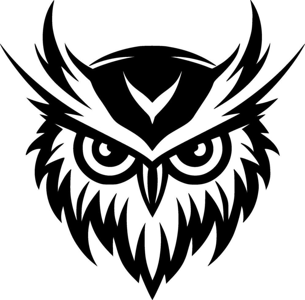 hibou - minimaliste et plat logo - vecteur illustration