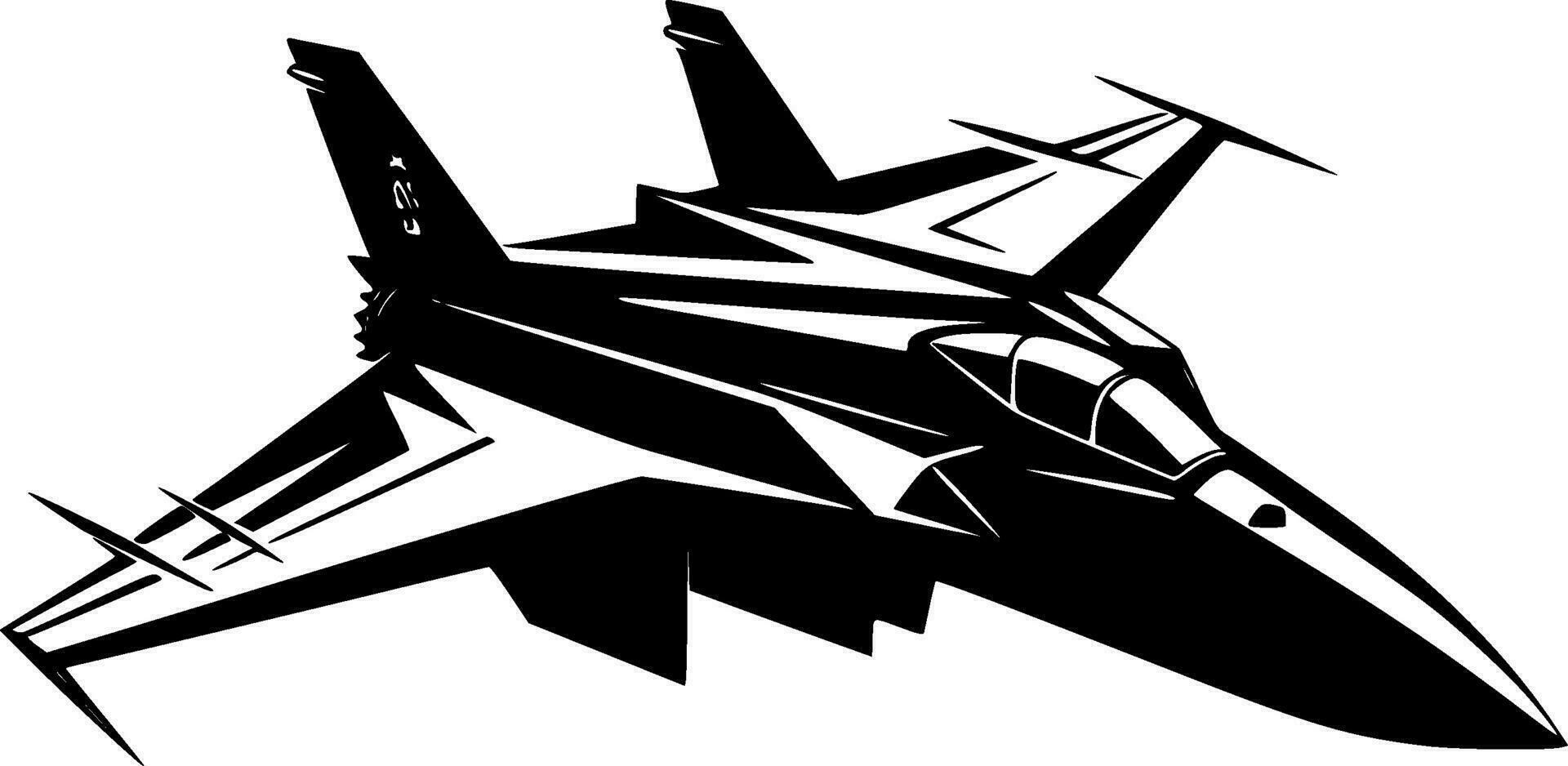 combattant jet - minimaliste et plat logo - vecteur illustration