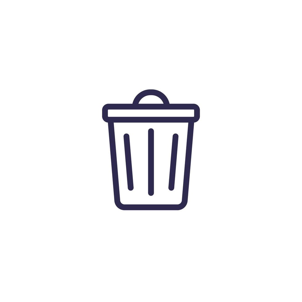 icône de poubelle, vecteur de ligne
