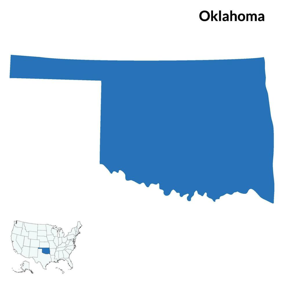 carte de Oklahoma. Oklahoma carte. Etats-Unis carte vecteur