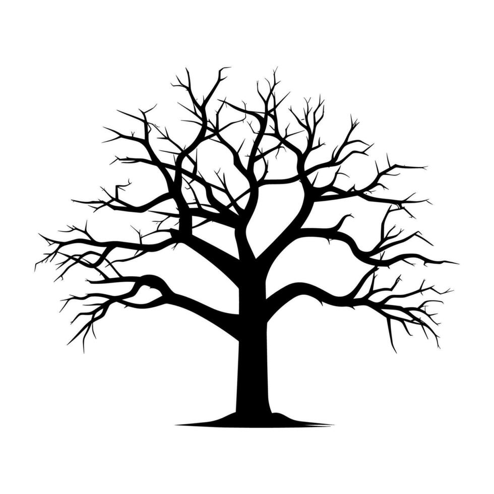 mort arbre vecteur silhouette clipart, effrayant arbre silhouette vecteur, Halloween effrayant arbre vecteur illustration
