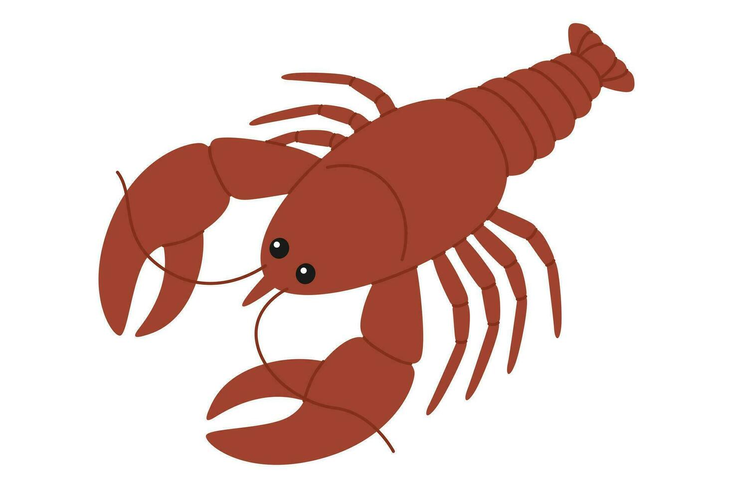 mignonne rouge homard. mer et océan animal. sous-marin vie. puéril écrevisse personnage. vecteur plat illustration isolé sur blanc Contexte