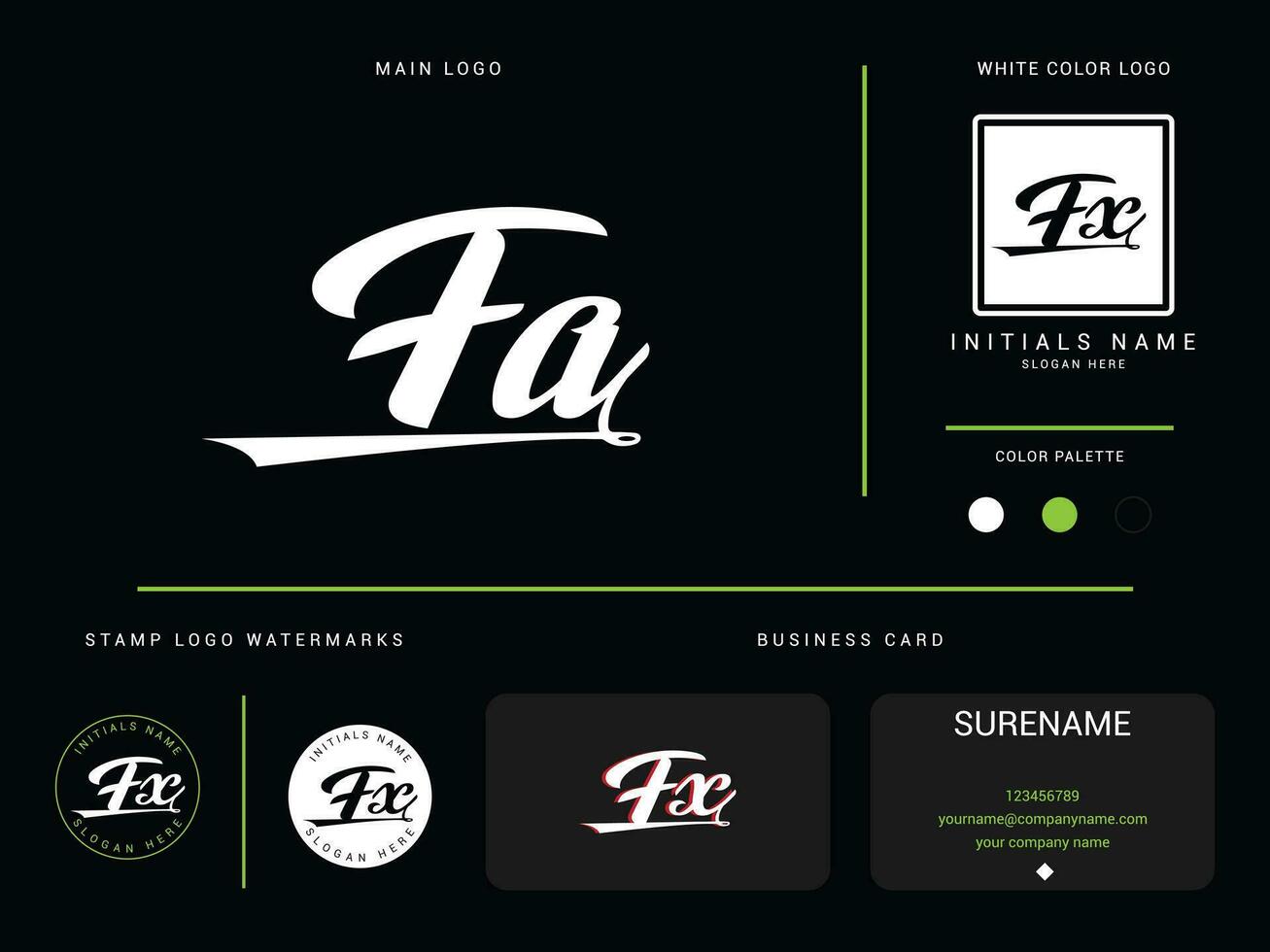 alphabet FA logo l'image de marque, minimaliste fx FA vêtements mode luxe logo icône vecteur
