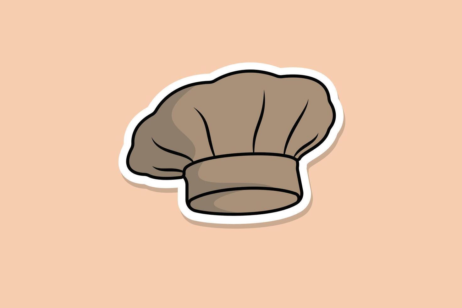 chef cuisine chapeau dessin animé autocollant vecteur illustration. cuisine cuisine objet icône concept. chef blanc chapeau autocollant vecteur conception avec ombre. boulangerie logo icône concept.