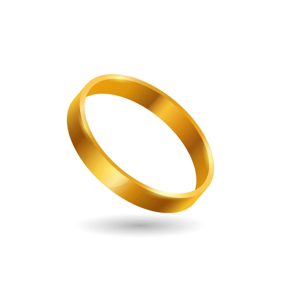 bague d'or. bijoux cadeau romantique symbole de statut riche et décoration pour la cérémonie de vecteur de vacances de mariage