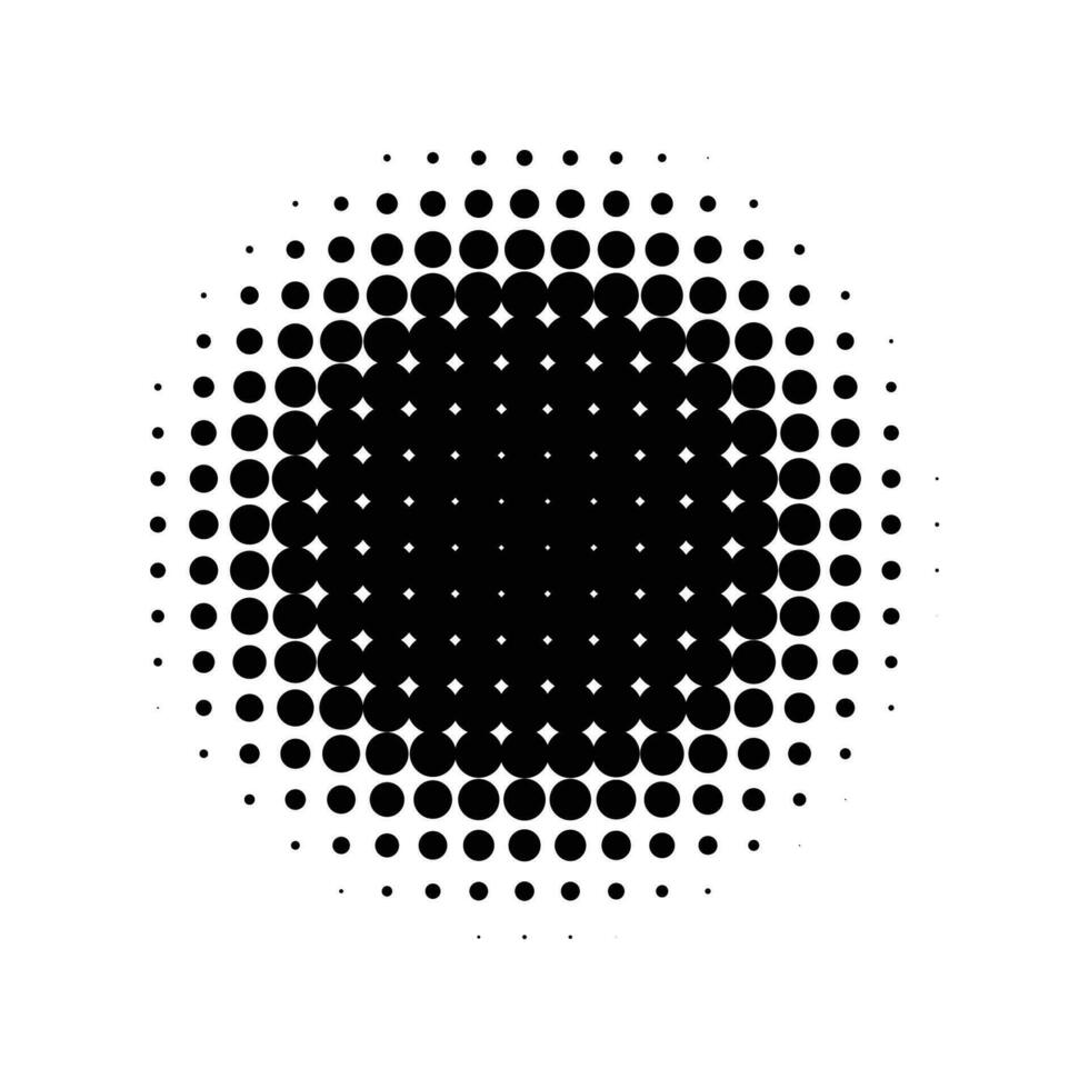 noir demi-teinte à pois cercle. abstrait ornement avec circulaire rond effet avec Créatif artistique vecteur minimalisme