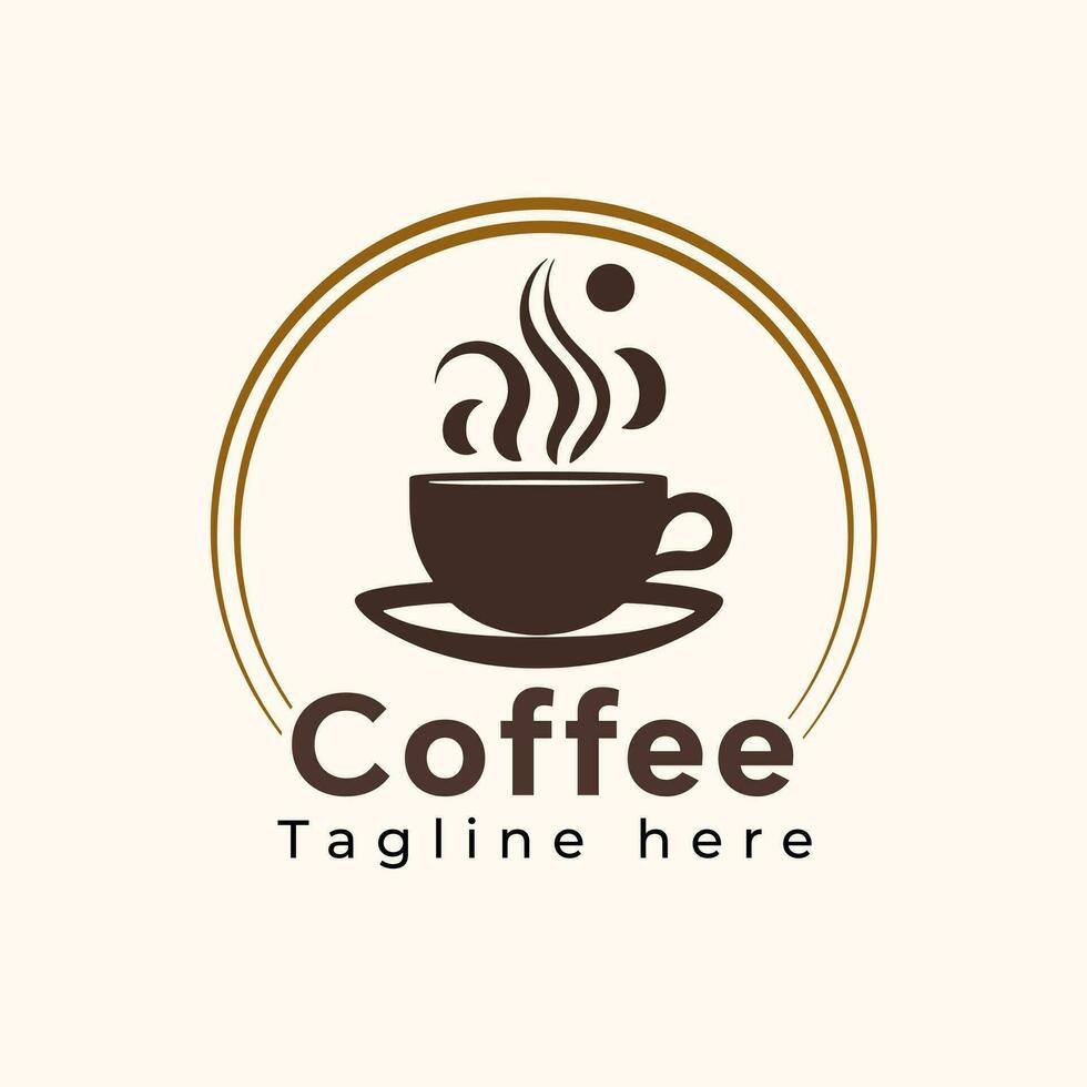 vecteur Facile et minimal café logo, café café conception concept avec blanc Contexte
