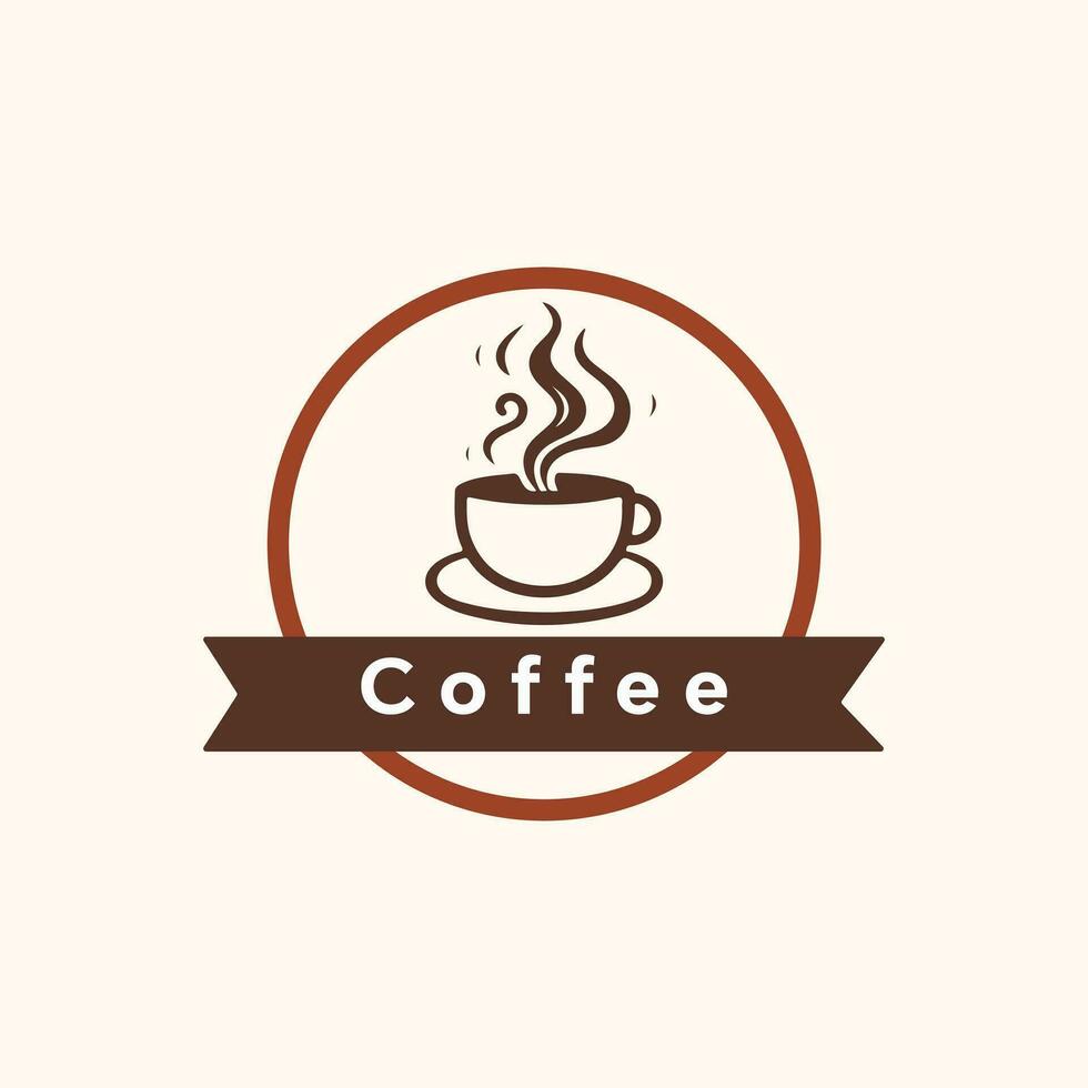 vecteur Facile et minimal café logo, café café conception concept avec blanc Contexte