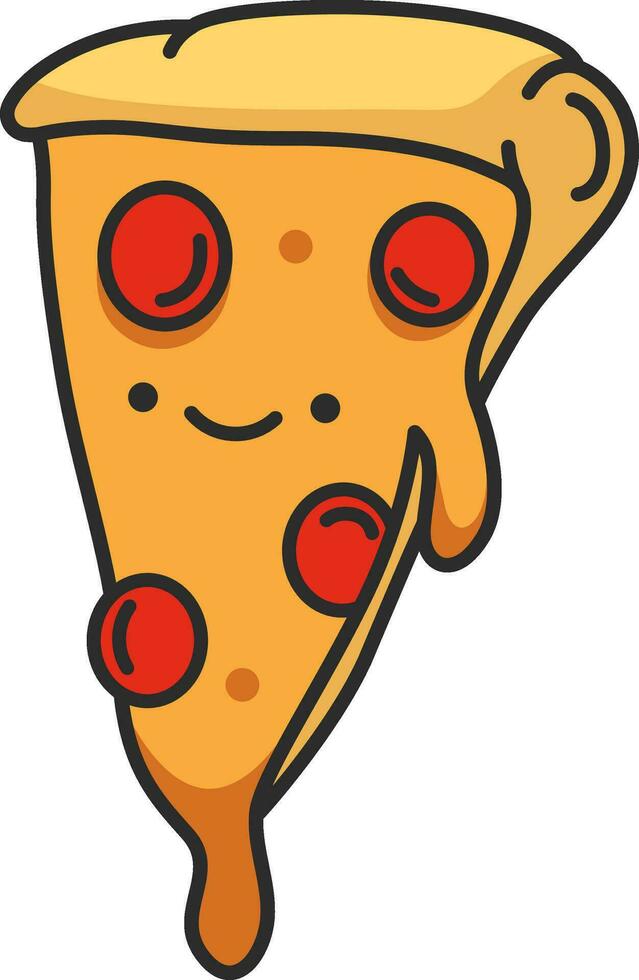 Pizza tranche icône. dessin animé illustration de Pizza tranche vecteur icône pour la toile conception