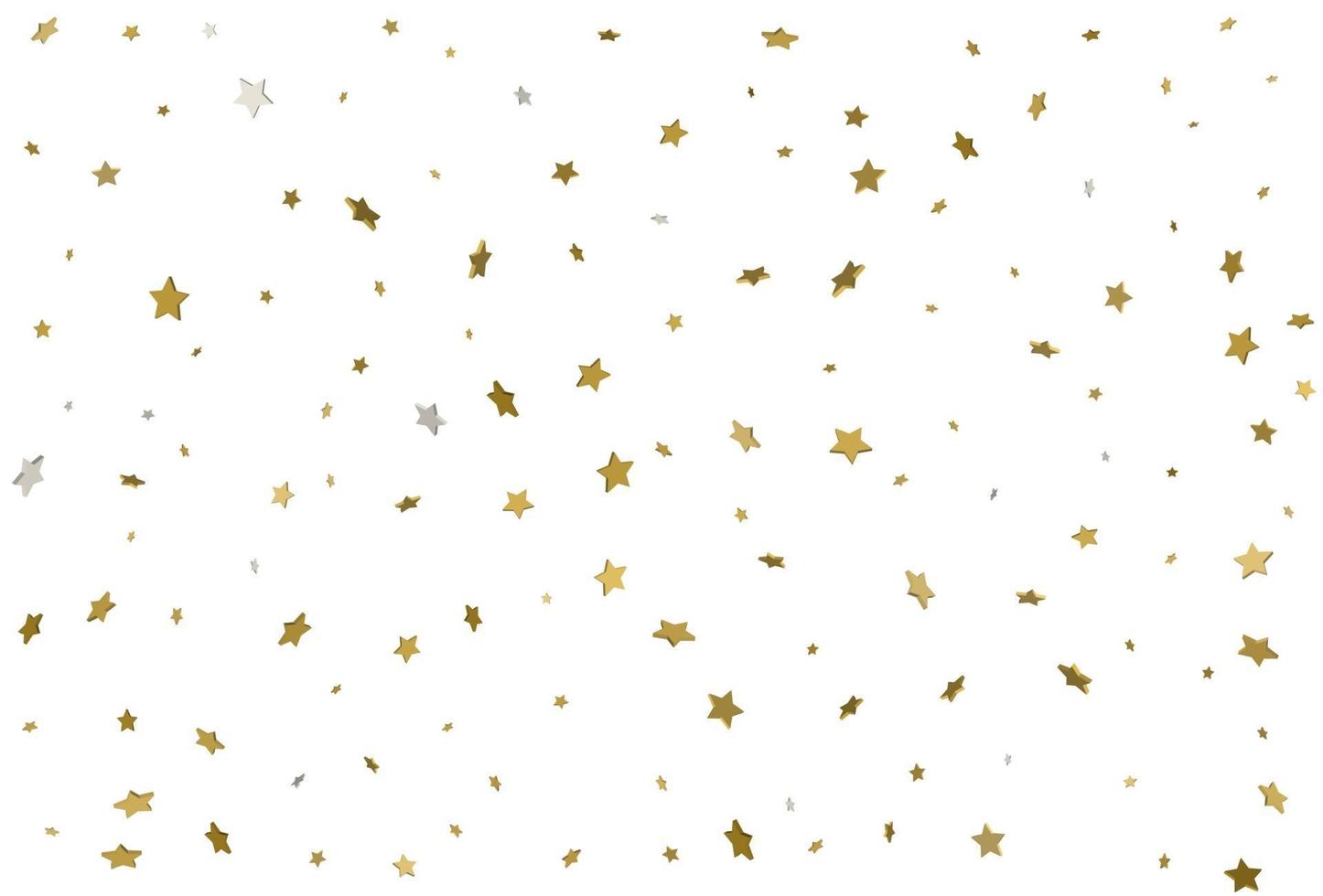 fond d'étoile d'or. confettis d'étoiles dorées 3D. vecteur