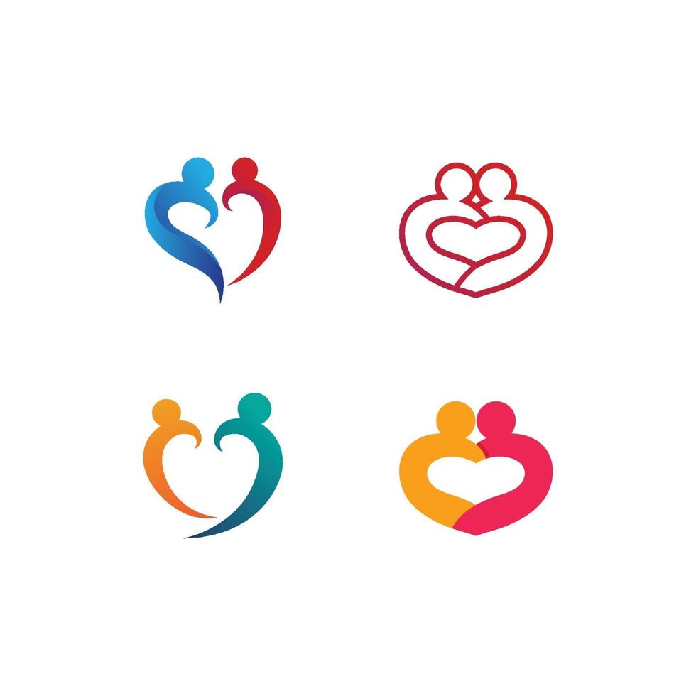 communauté de personnes, réseau de groupes de soins et modèle de conception d'icônes sociales vecteur