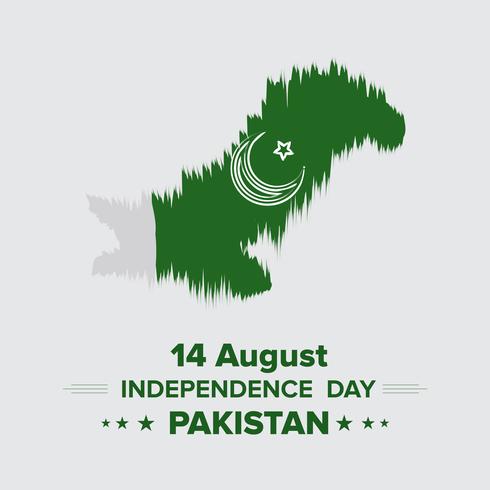 Joyeux jour de l&#39;indépendance 14 août Pakistan Carte de vœux vecteur