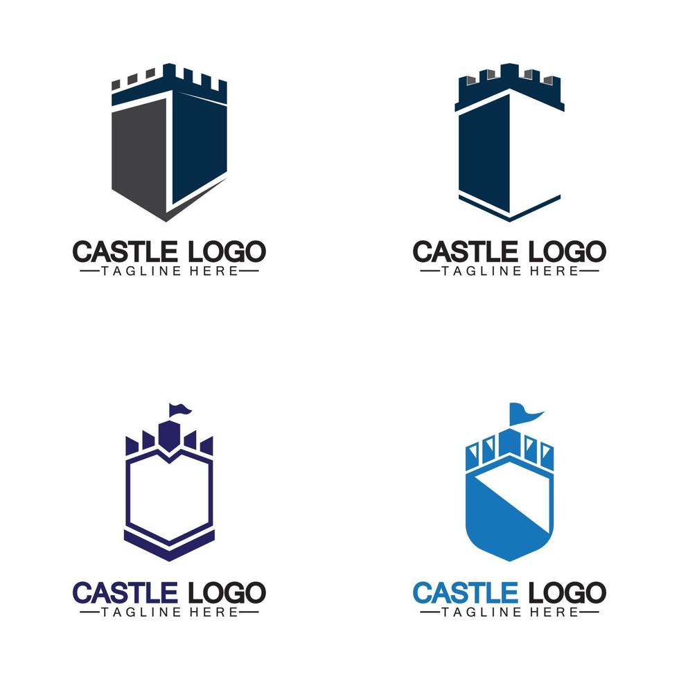 modèle de conception d'illustration vectorielle de symbole de logo de château vecteur