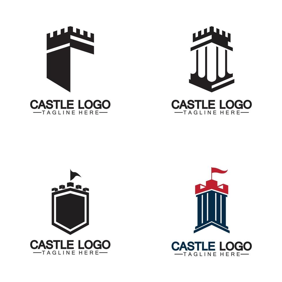 modèle de conception d'illustration vectorielle de symbole de logo de château vecteur