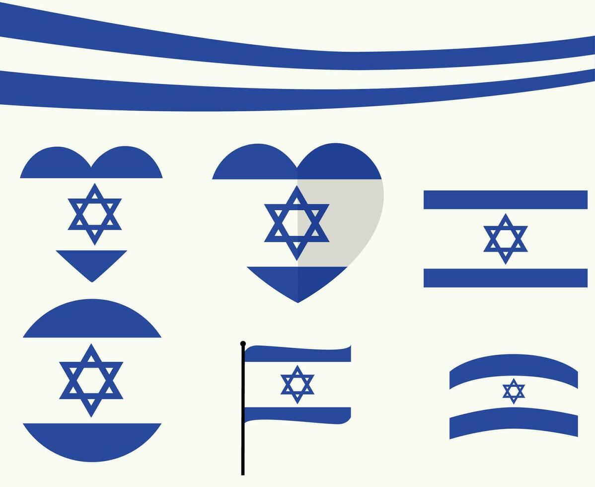 Israël drapeau emblème collection ruban milieu est pays icône vecteur illustration abstrait conception élément