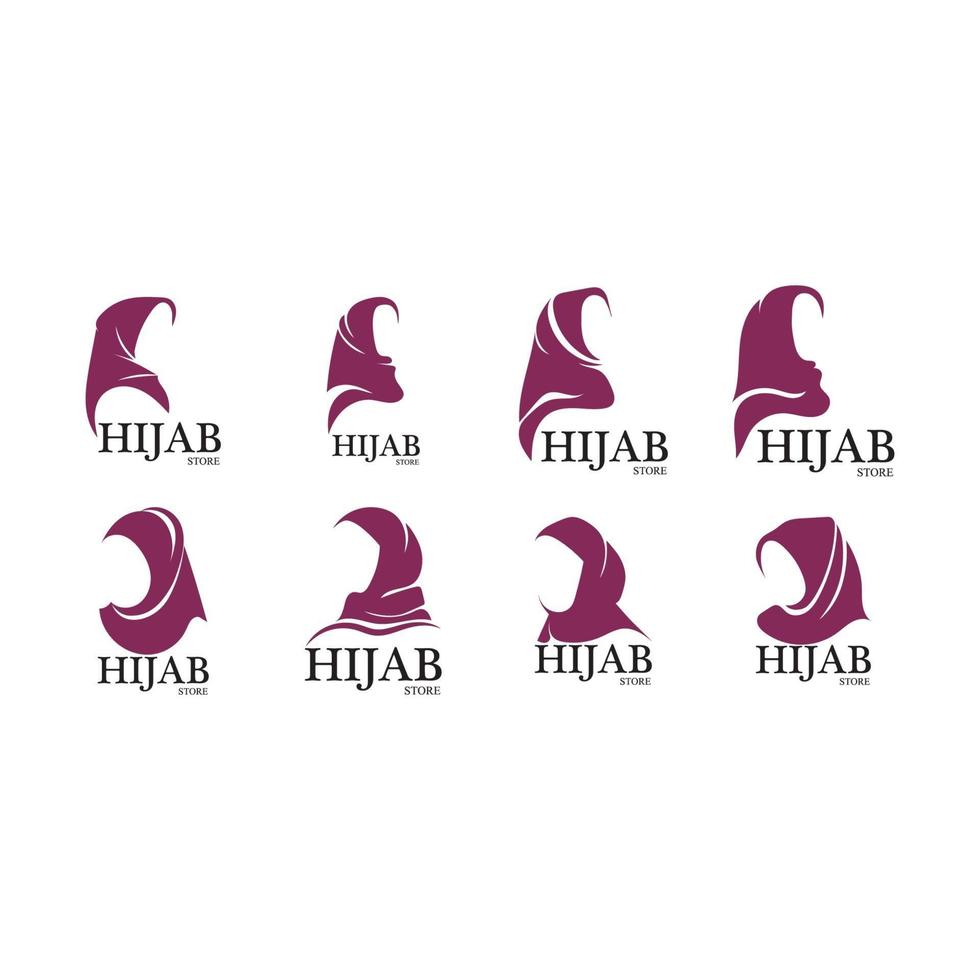 modèle de conception d'icône de vecteur de logo de hijab