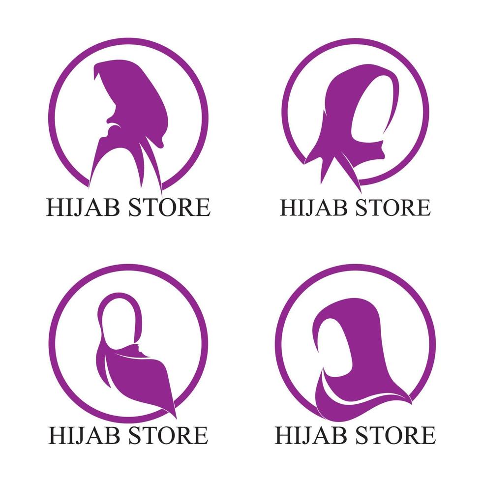 modèle de conception d'icône de vecteur de logo de hijab