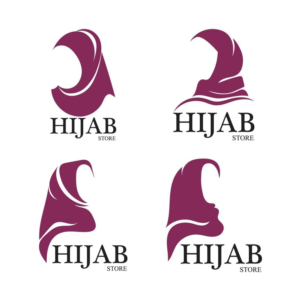 modèle de conception d'icône de vecteur de logo de hijab