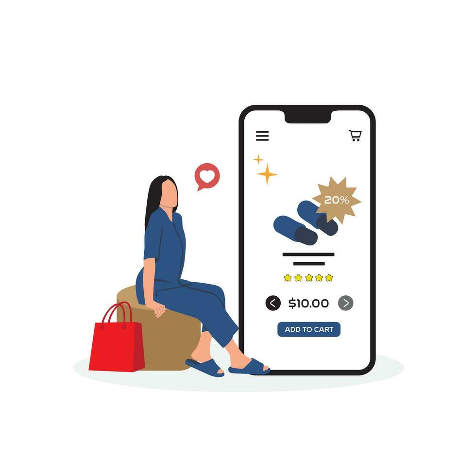 femme avec achats Sacs et mobile téléphone. vecteur illustration dans plat style