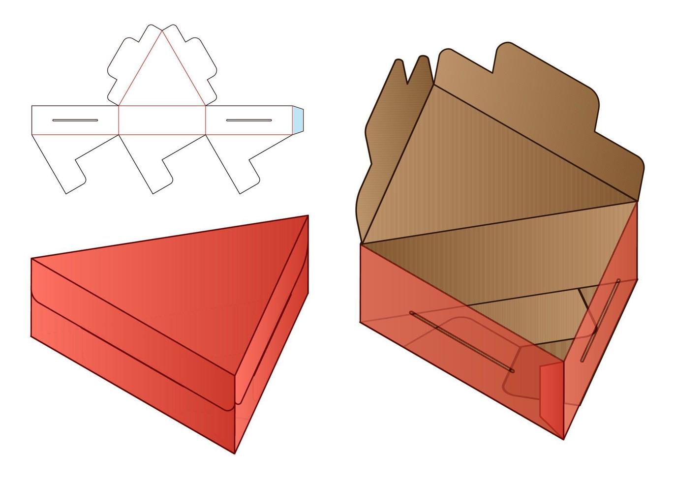 boîte d'emballage conception de modèle découpé. Maquette 3D vecteur