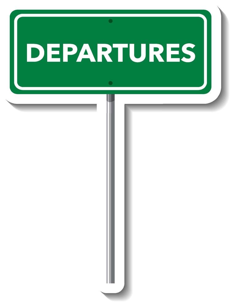 panneau de signalisation de départs avec poteau sur fond blanc vecteur