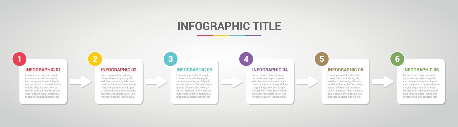 modèle d'infographie avec style de boîte en boîte pour l'étape ou le processus vecteur