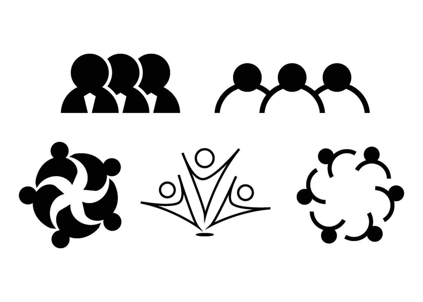 communauté icône silhouette groupe isolé vecteur