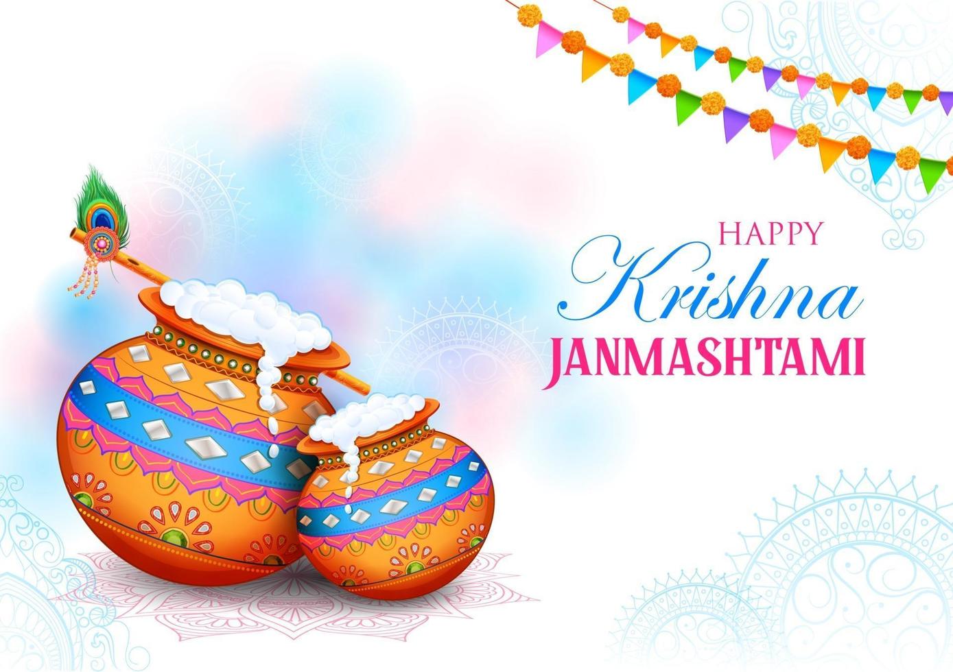 joyeux fond du festival janmashtami de l'inde vecteur