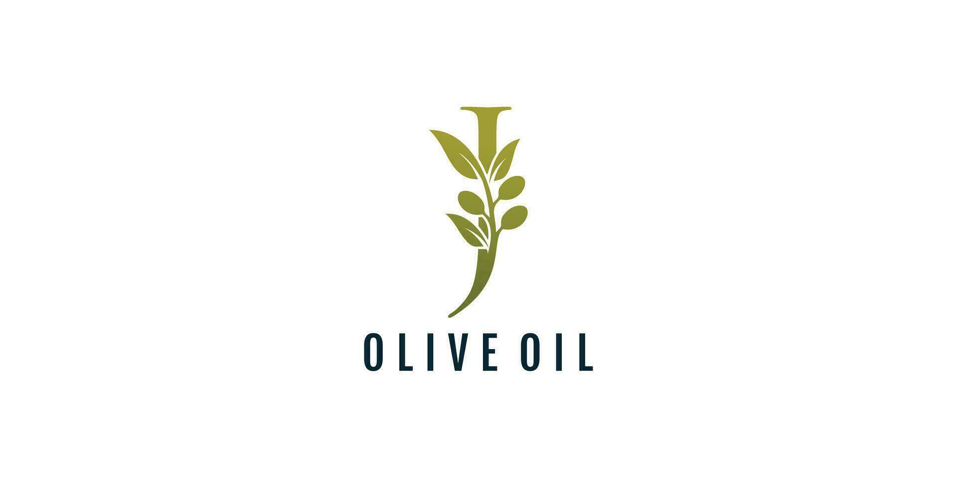 lettre j logo conception élément vecteur avec olive concept