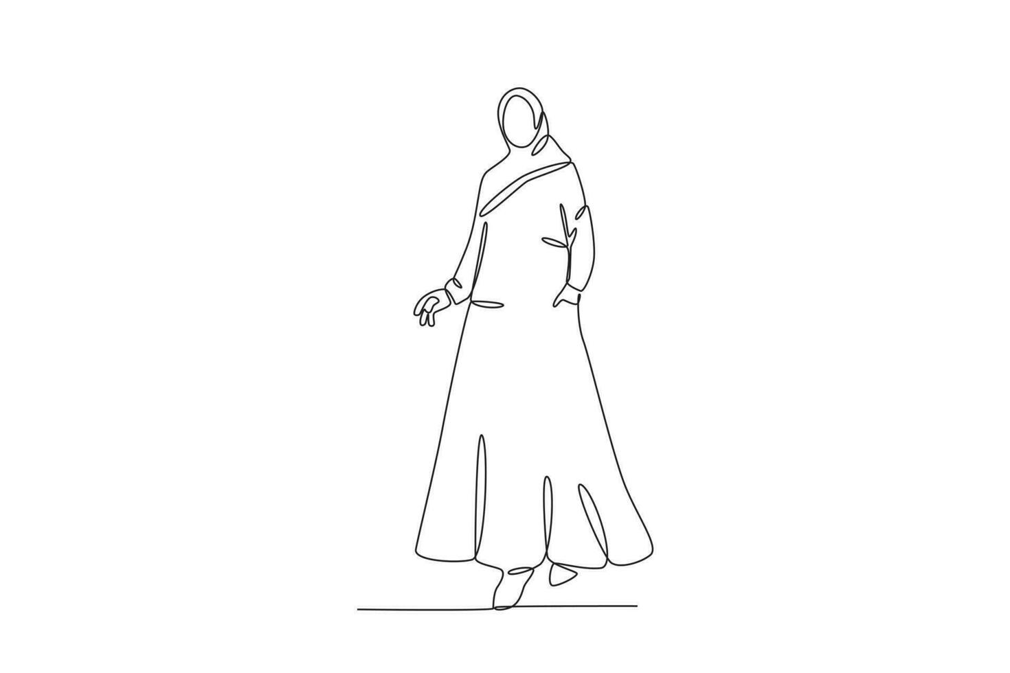 une femme portant une musulman robe vecteur