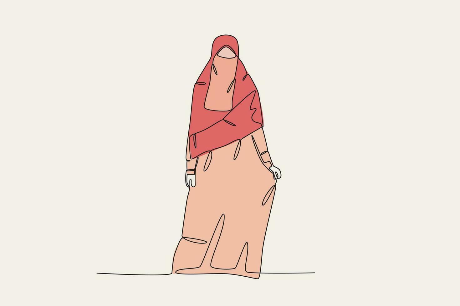 Couleur illustration de une femme portant une niqab vecteur