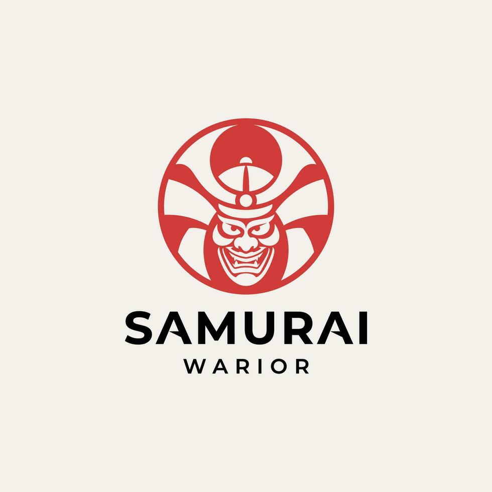 Japonais samouraï guerrier logo conception vecteur