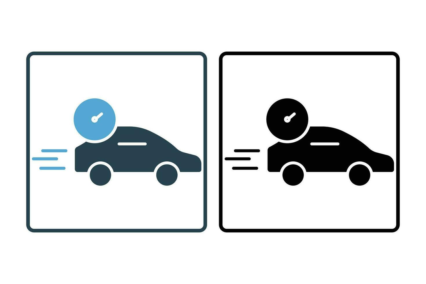 voiture la vitesse icône. voiture avec compteur de vitesse. icône en relation à vitesse. adapté pour la toile placer, application, utilisateur interfaces, imprimable etc. solide icône style. Facile vecteur conception modifiable