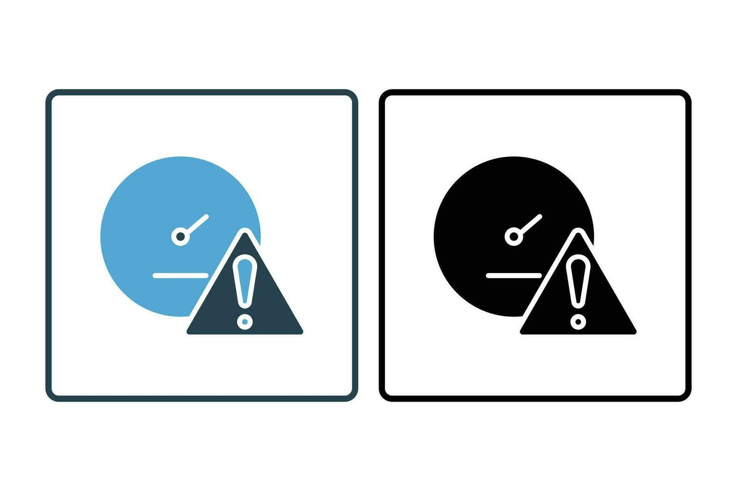 la vitesse limite icône. compteur de vitesse avec exclamation marquer. icône en relation à vitesse. adapté pour la toile placer, application, utilisateur interfaces, imprimable etc. solide icône style. Facile vecteur conception modifiable