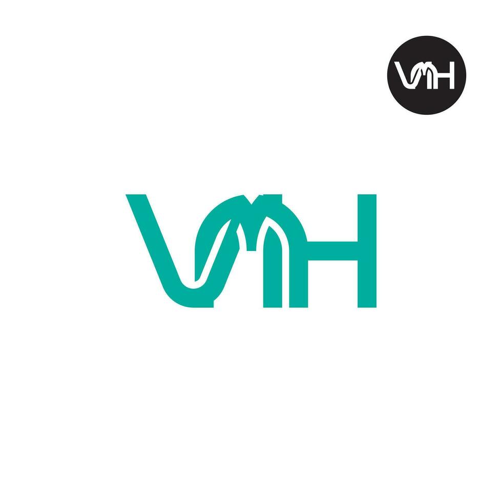 lettre vmh monogramme logo conception logotype vecteur