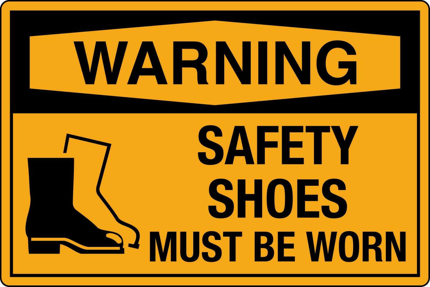osha sécurité panneaux marquage étiquette normes danger avertissement mise en garde remarquer sécurité des chaussures doit être usé vecteur