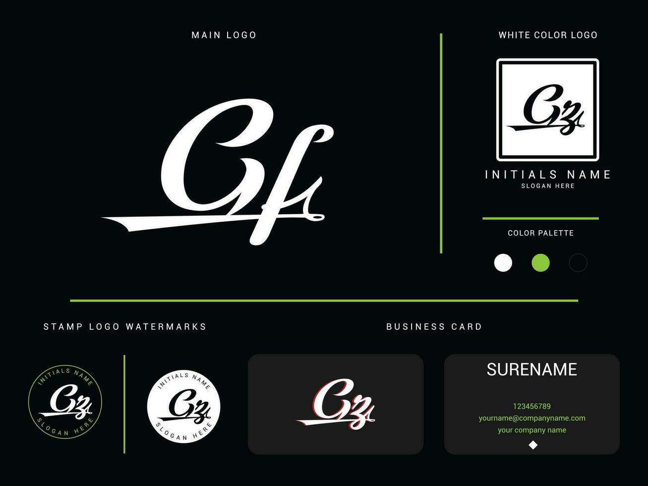 Créatif gf vêtements mode logo, initiale gz gf logo lettre icône vecteur pour Vêtements marque