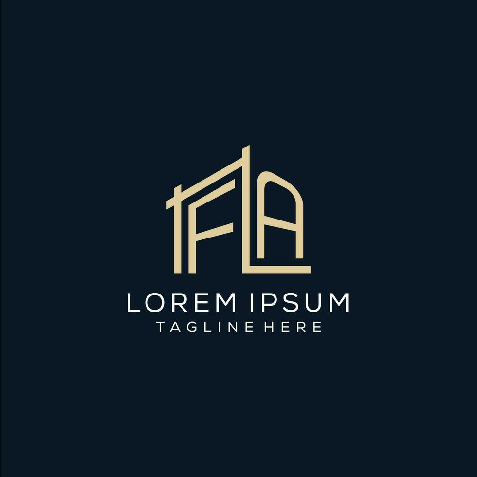 initiale FA logo, nettoyer et moderne architectural et construction logo conception vecteur