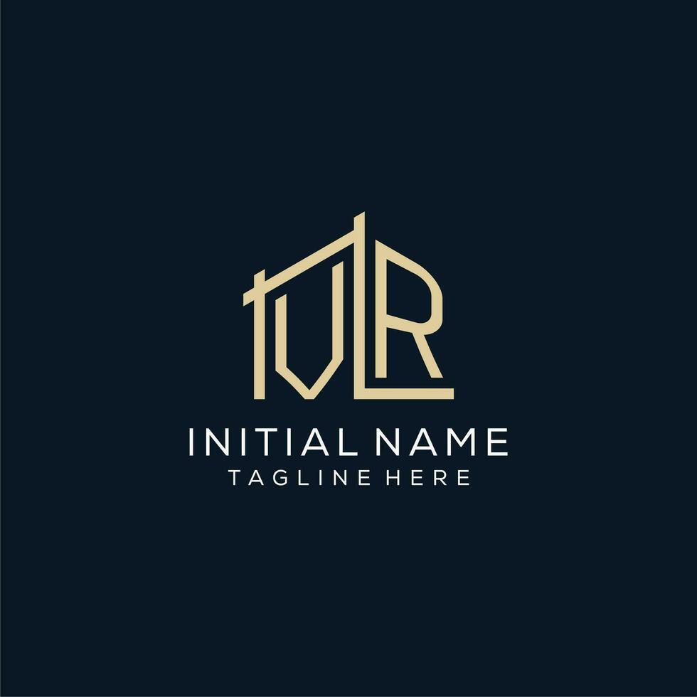 initiale vr logo, nettoyer et moderne architectural et construction logo conception vecteur