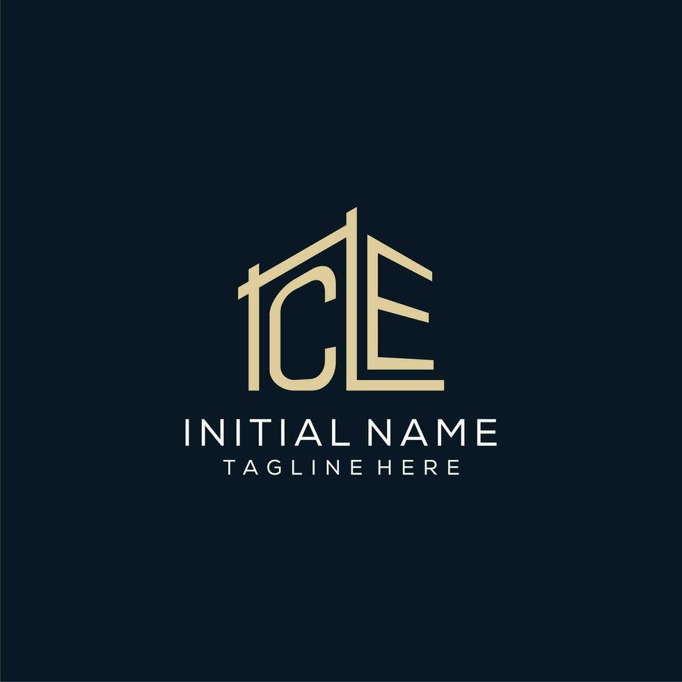 initiale ce logo, nettoyer et moderne architectural et construction logo conception vecteur