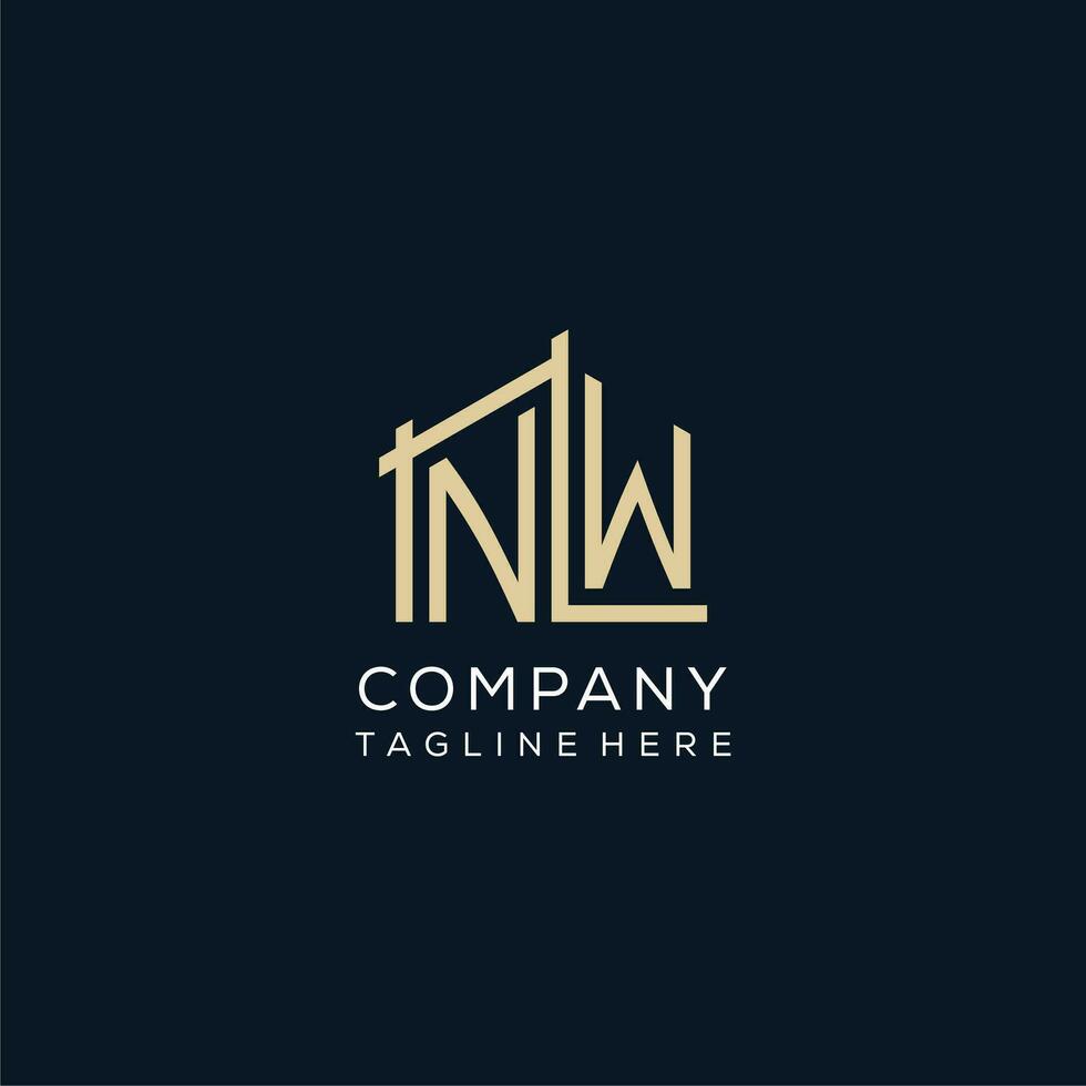 initiale nouveau logo, nettoyer et moderne architectural et construction logo conception vecteur