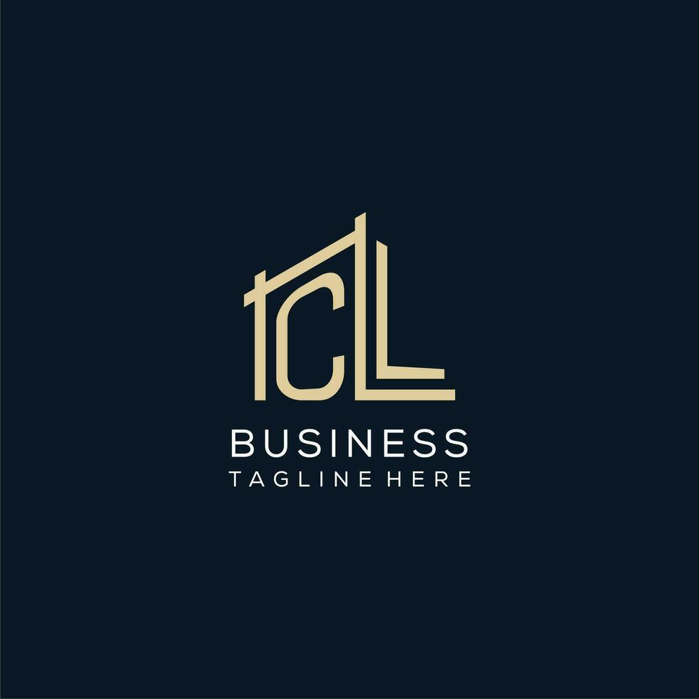 initiale cl logo, nettoyer et moderne architectural et construction logo conception vecteur