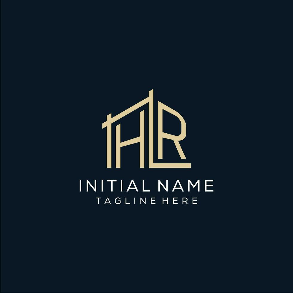 initiale heure logo, nettoyer et moderne architectural et construction logo conception vecteur