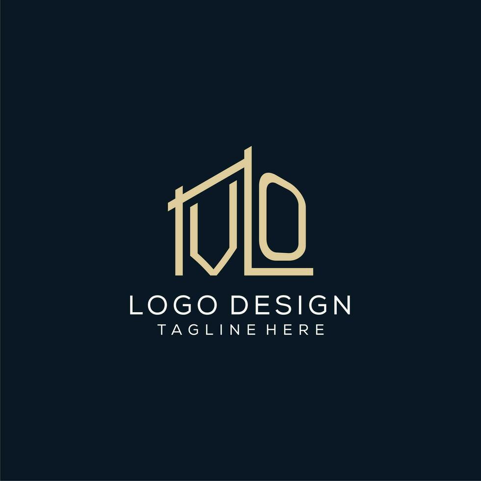 initiale vo logo, nettoyer et moderne architectural et construction logo conception vecteur