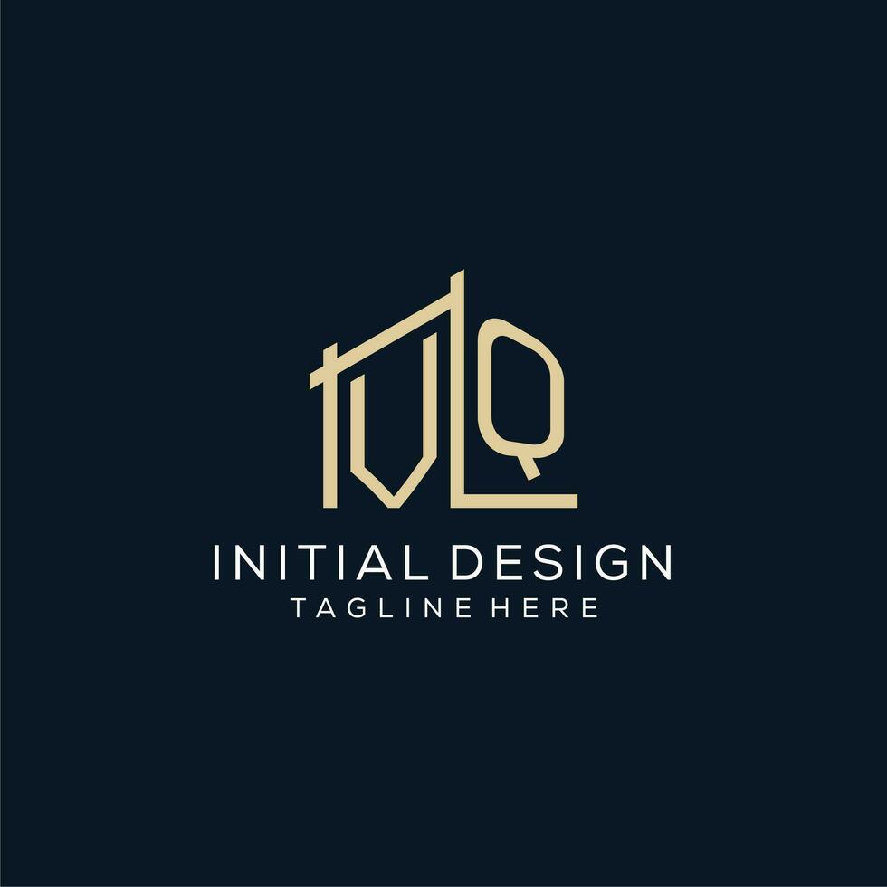 initiale vq logo, nettoyer et moderne architectural et construction logo conception vecteur