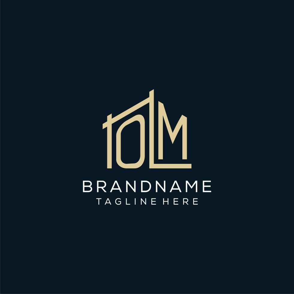 initiale om logo, nettoyer et moderne architectural et construction logo conception vecteur