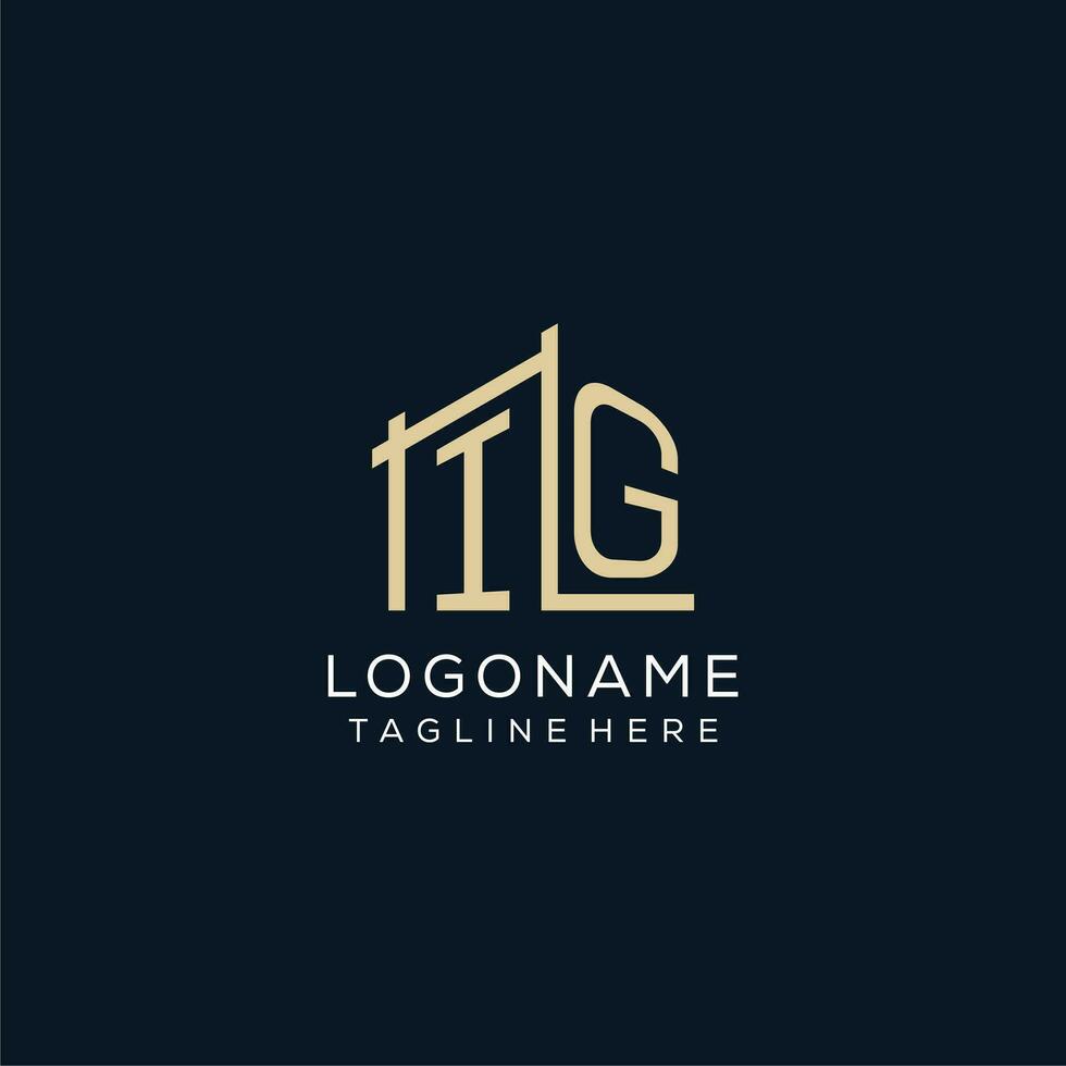 initiale ig logo, nettoyer et moderne architectural et construction logo conception vecteur